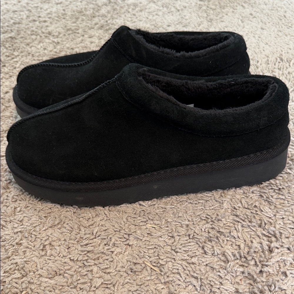 Auden Black Suede Slip-On Shoes with Hard Bottoms